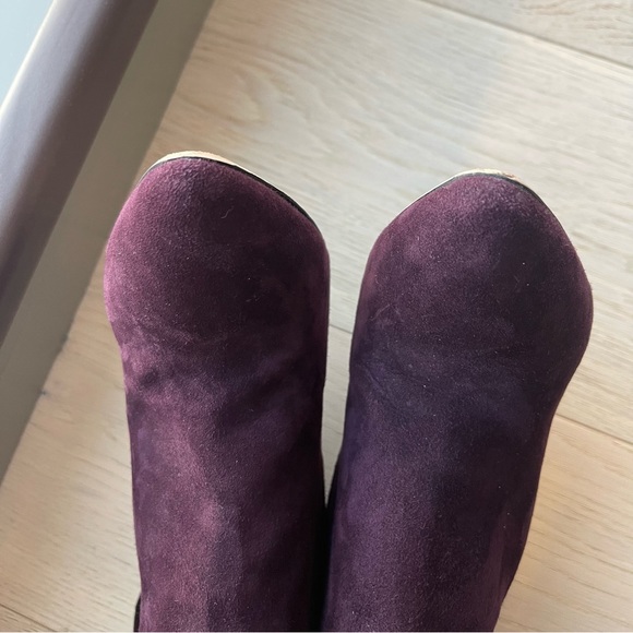 Rare find Miu Miu Suede Stiletto Bootie 7.5 dark purple - Picture 9 of 15